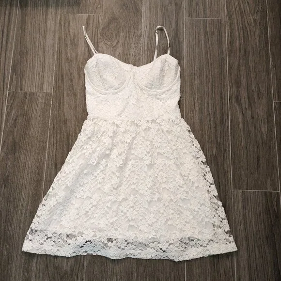 Abercrombie & Fitch | Dresses | Abercrombie Fitch Dress White Lace Corset  Dress Size M | Poshmark